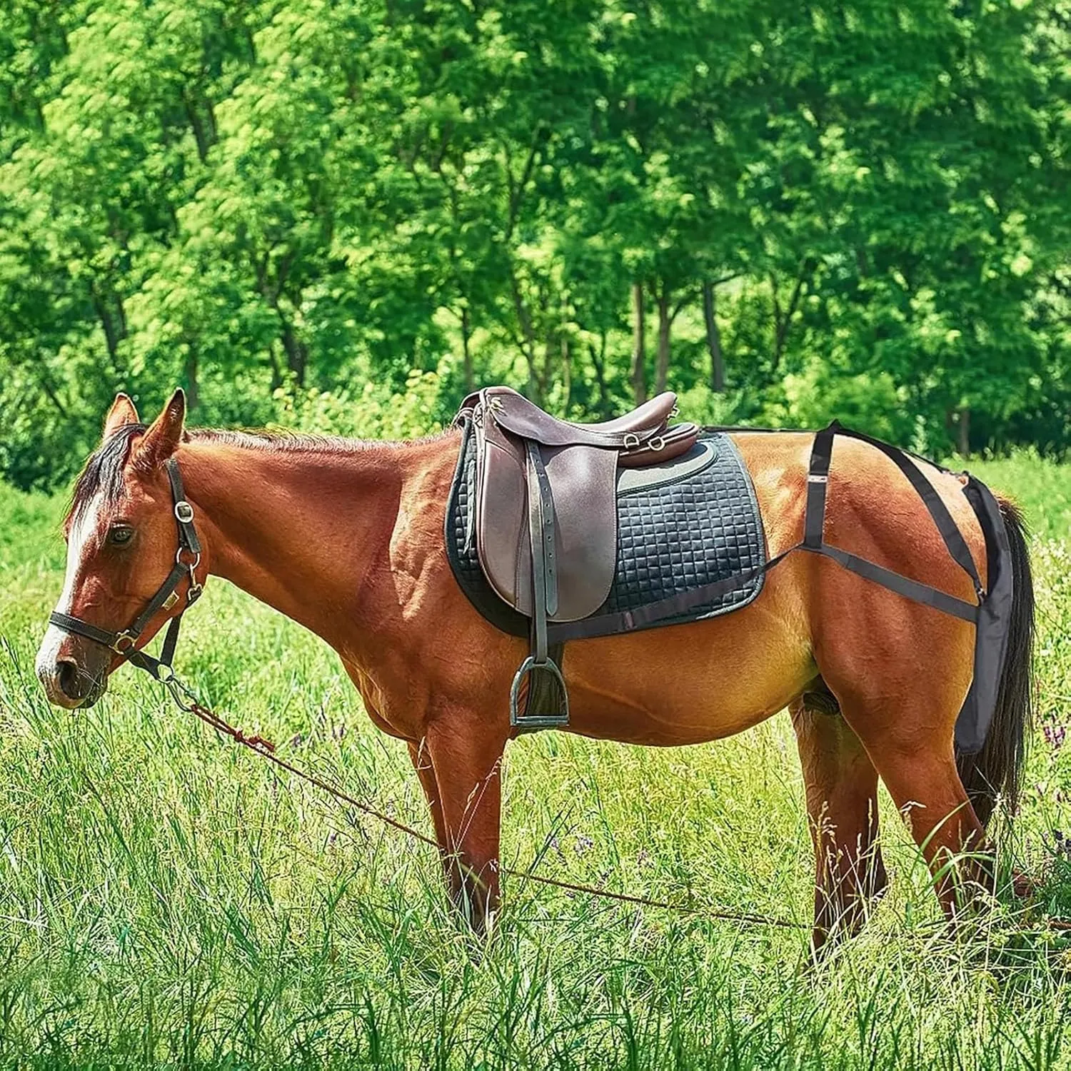 1/2/ 3/4/ 5 PCS Equine Diaper Manure Catcher Bag, Washable Pony Diaper Bag with PU Inner Lining, Portable Horse Muck Collection Bag with Attachment(3PCS,Medium)