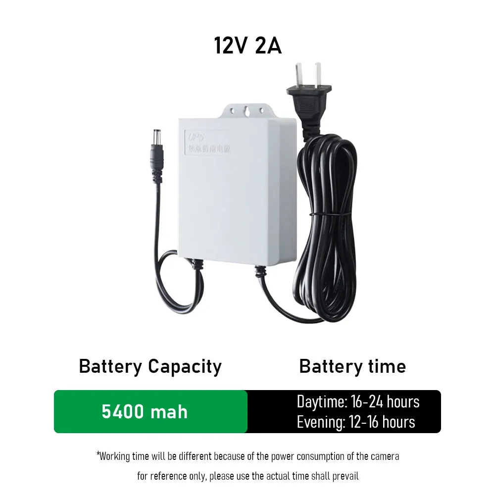 12V 2A UPS Security Camera Special Power Cable Built-in Battery Independent Power Supply 24 Hours Working Monitor Power Supply