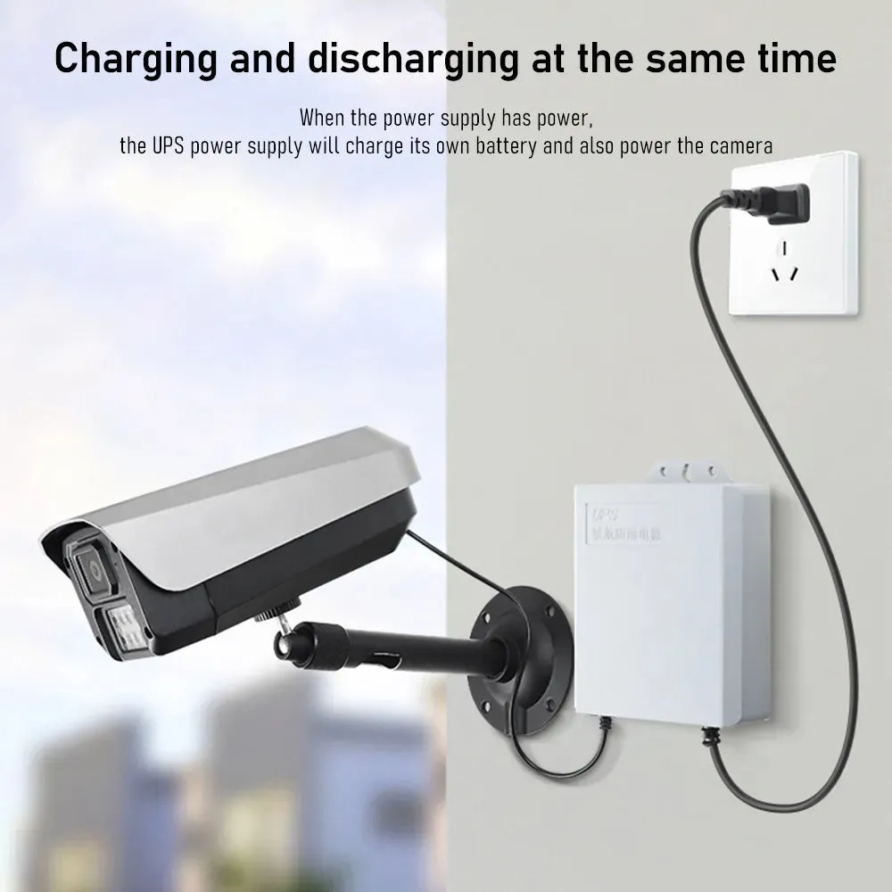 12V 2A UPS Security Camera Special Power Cable Built-in Battery Independent Power Supply 24 Hours Working Monitor Power Supply