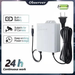 12V 2A UPS Security Camera Special Power Cable Built-in Battery Independent Power Supply 24 Hours Working Monitor Power Supply
