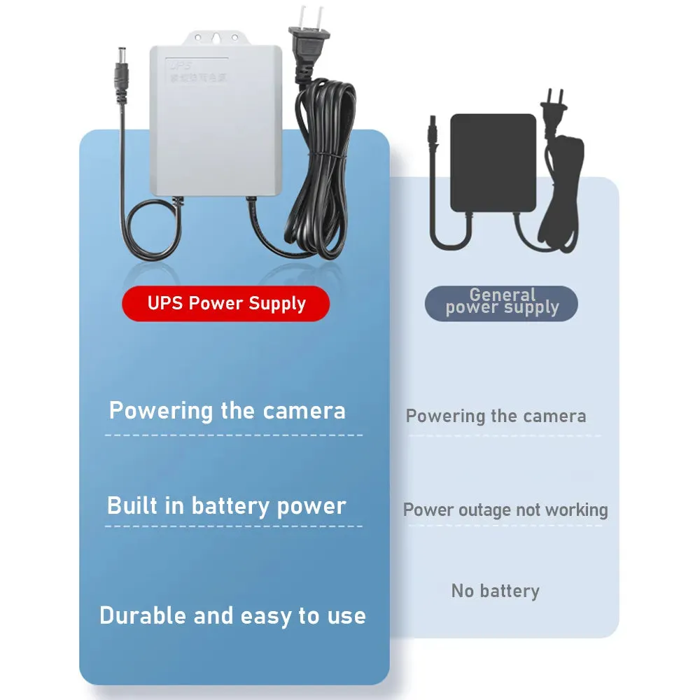 12V 2A UPS Security Camera Special Power Cable Built-in Battery Independent Power Supply 24 Hours Working Monitor Power Supply