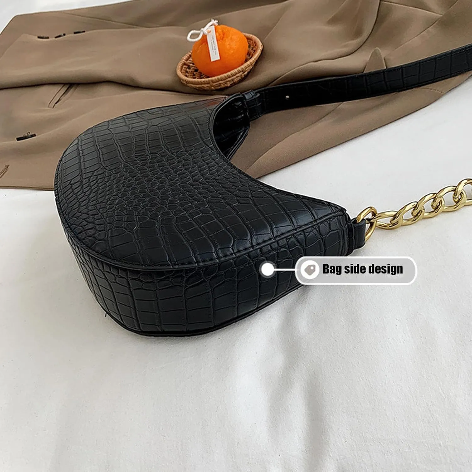1pcs Shoulder Bag Retro Classic Purse Clutch Shoulder Tote Hand Bag with Zipper Closure for Women