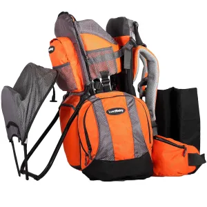 2-in 1 Baby Backpack Carrier - Ergonomic Toddler Hiking/Baby Hiking Backpack Carrier with Removable Bag, Diaper Change Pad, Insulated Pocket   Rain and Sun Hood to Protect Your Child