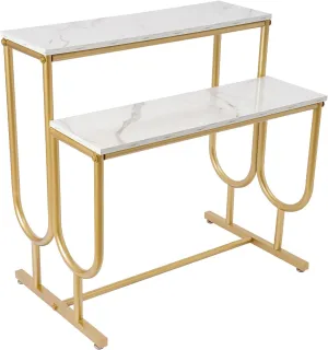 2 Tier Shoe Handbag Display Table, Display Riser Shelf for Retail Store, Display Stand for Shoes, Handbags, and Crafts