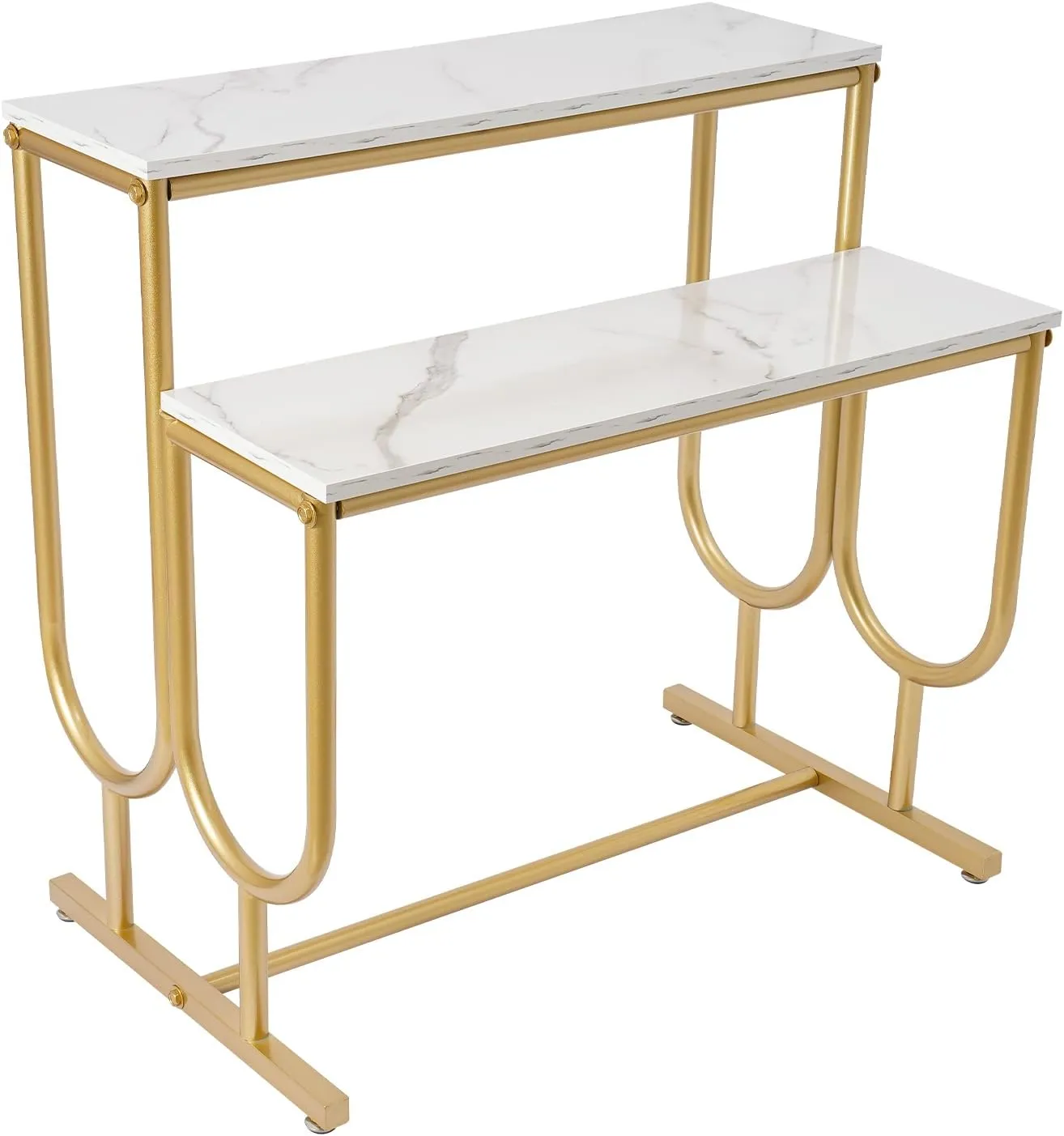 2 Tier Shoe Handbag Display Table, Display Riser Shelf for Retail Store, Display Stand for Shoes, Handbags, and Crafts