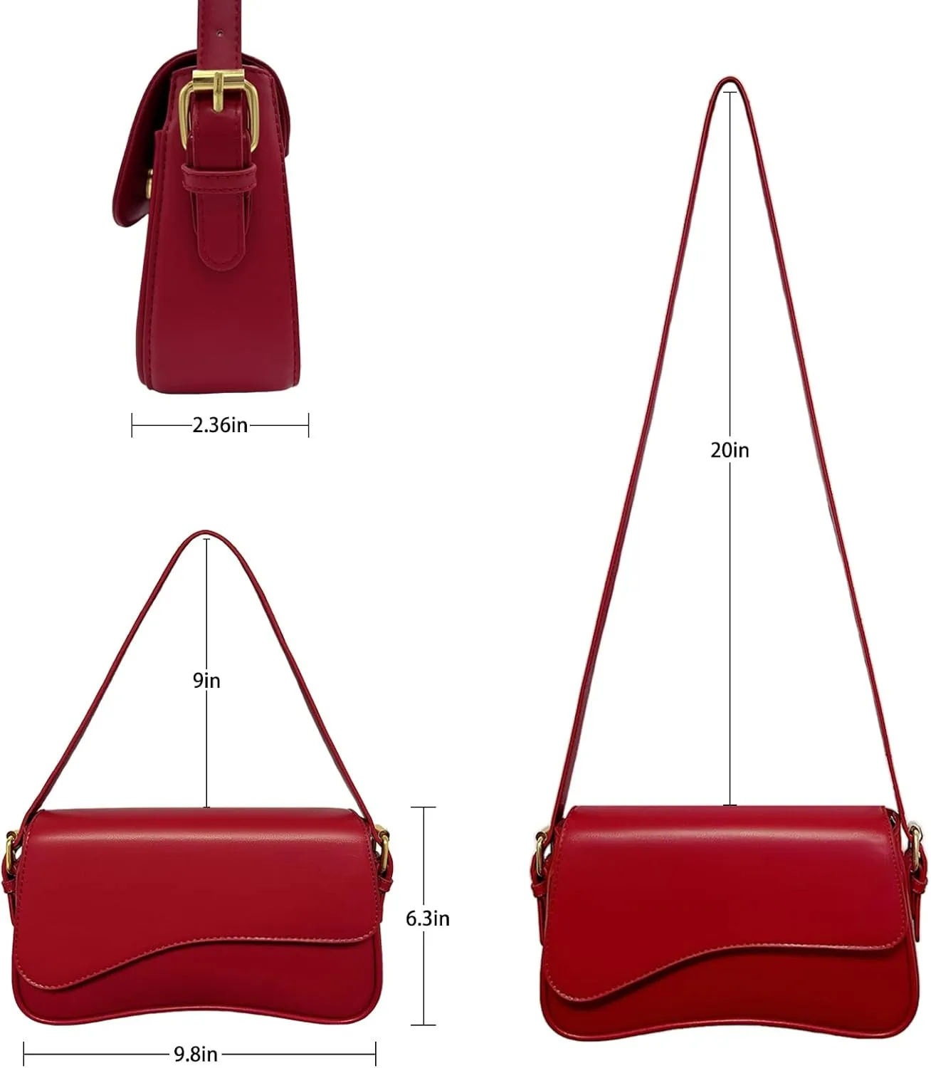 2025 Shoulder Bag for Women PU Leather Shoulder Purse Tote Bag Crossbody Purses for Women Trendy with 2 Removable Straps