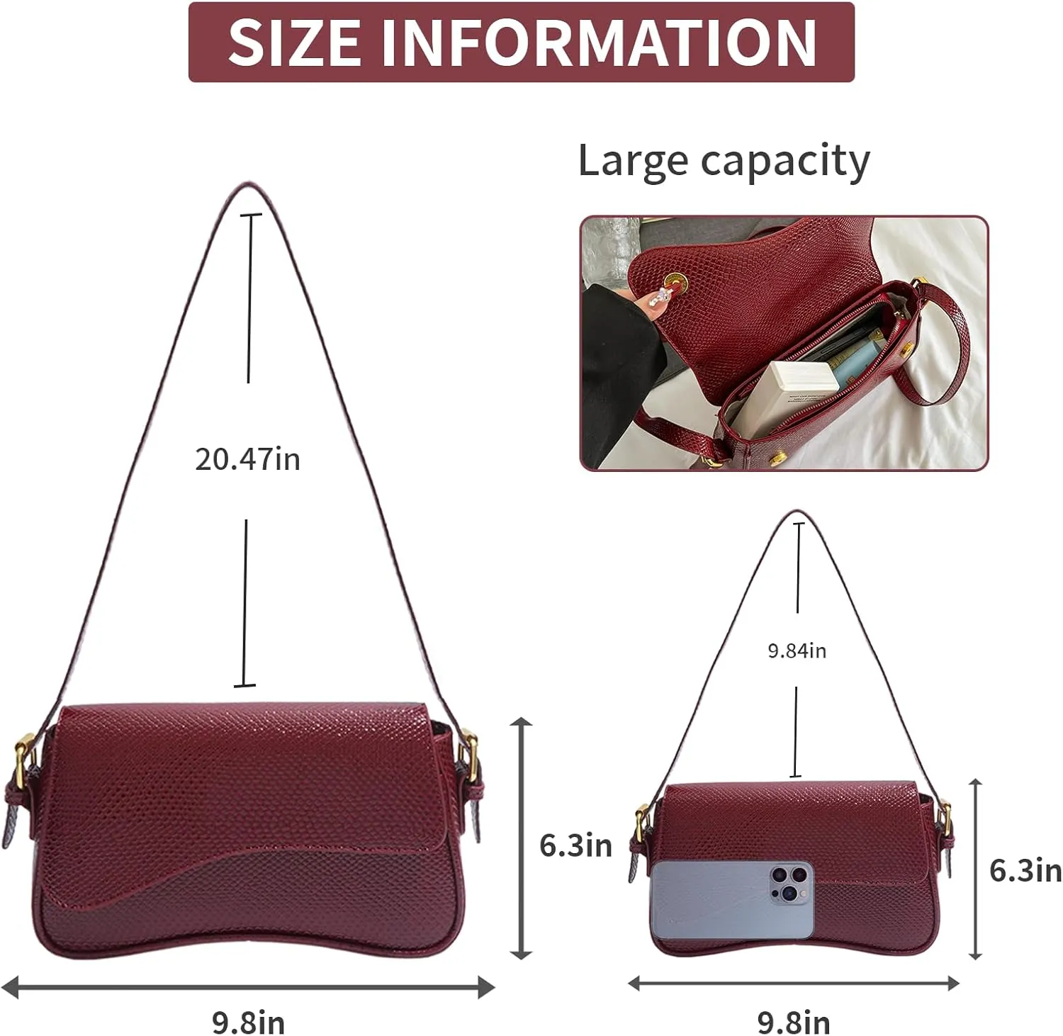 2025 Small Shoulder Bag Y2K Purse for Women, Crocodile Clutch Purse Handbag Satchel Tote Bag Classic Retro Crossbody Bag