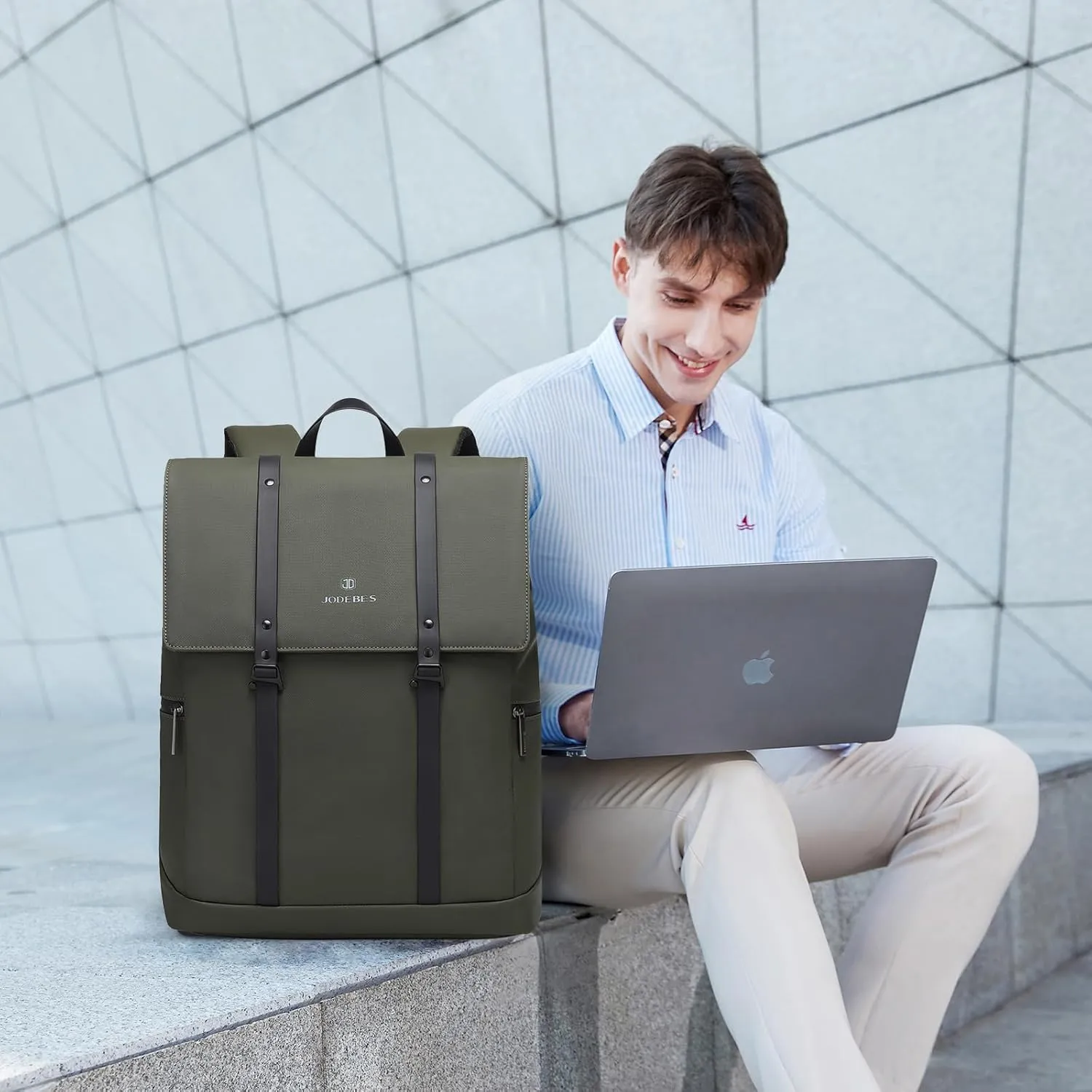 22L Travel Backpack Business Anti-Theft Slim & Sturdy Water-Resistant College Computer Extra File Folder Men & Women File 17.3 Inch Notebook (Green)