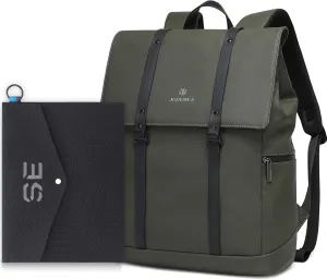 22L Travel Backpack Business Anti-Theft Slim & Sturdy Water-Resistant College Computer Extra File Folder Men & Women File 17.3 Inch Notebook (Green)