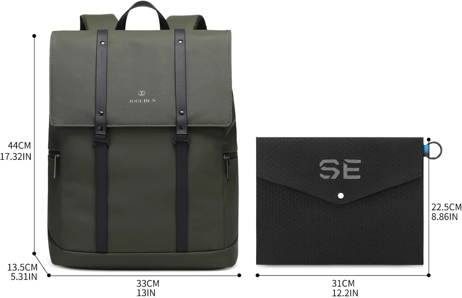 22L Travel Backpack Business Anti-Theft Slim & Sturdy Water-Resistant College Computer Extra File Folder Men & Women File 17.3 Inch Notebook (Green)