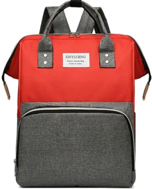 23L Multifunction Diaper Backpack Bag with Portable Changing Station Pad Mommy Diaper Backpack Bags–Large Capacity Featuring Bottle Pocket, Changing Pad, Stroller Clips, Comfortable Red