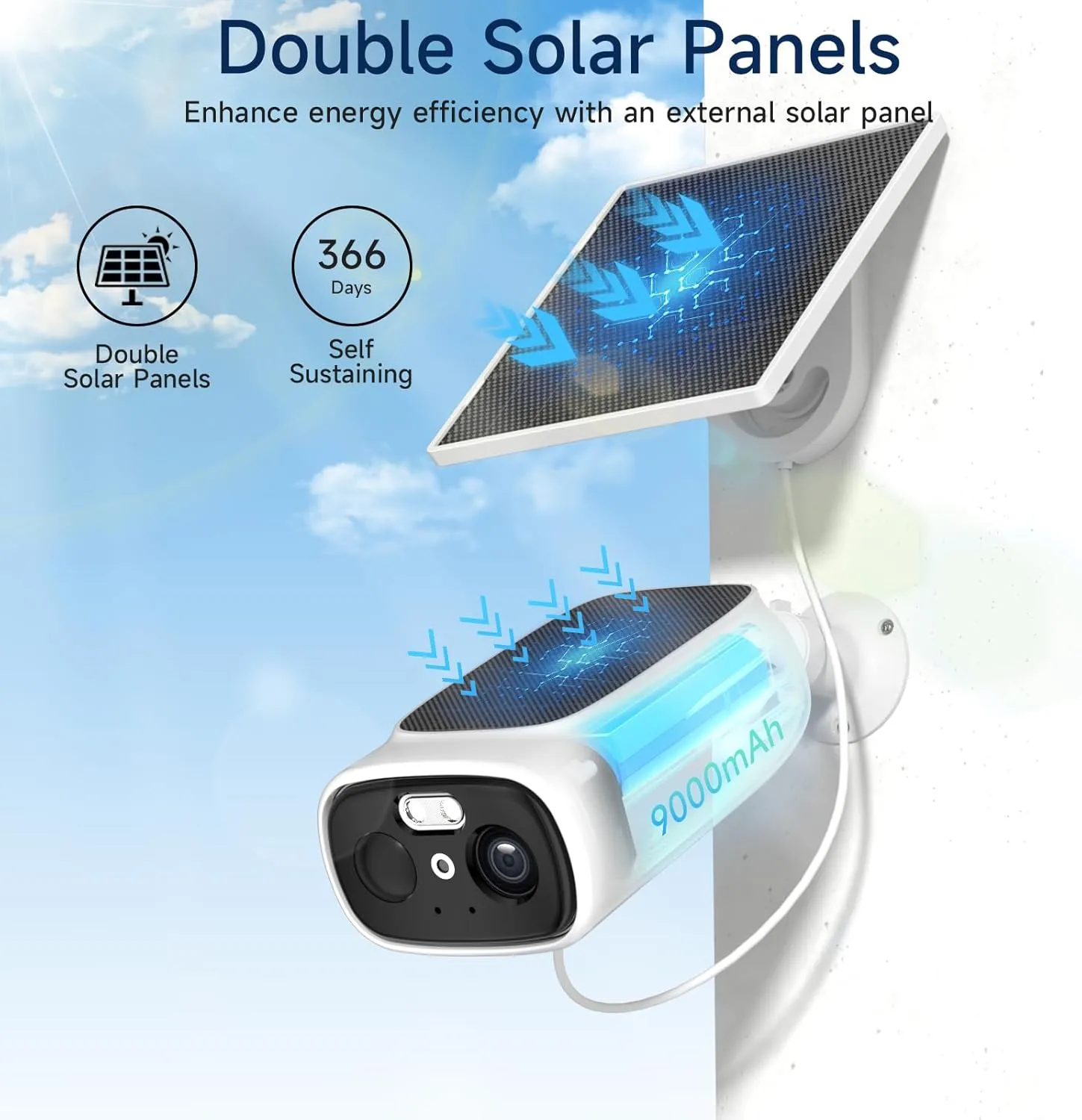2.4/5 Ghz WiFi Cameras for Home Security, 2K Solar Camera Outdoor Wireless, Color Night Vision Spotlight Camera with 130°Wide View，2-Way Audio, IP66, Cloud/SD, AI Detection, Works Alexa, 4 Cam-kit
