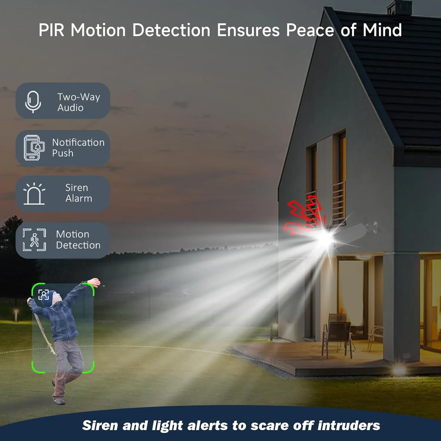 2.4/5 Ghz WiFi Cameras for Home Security, 2K Solar Camera Outdoor Wireless, Color Night Vision Spotlight Camera with 130°Wide View，2-Way Audio, IP66, Cloud/SD, AI Detection, Works Alexa, 4 Cam-kit