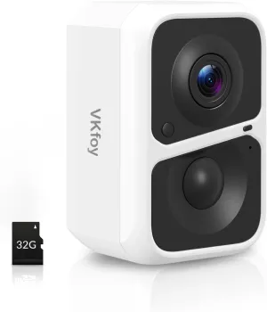 2K Wireless Battery-Powered Security Camera, Outdoor/Indoor with AI Motion Detection, Full Color Night Vision, 2-Way Audio, Spotlight & Siren, IP65 Weatherproof, SD/Cloud Storage(32G Card Included)
