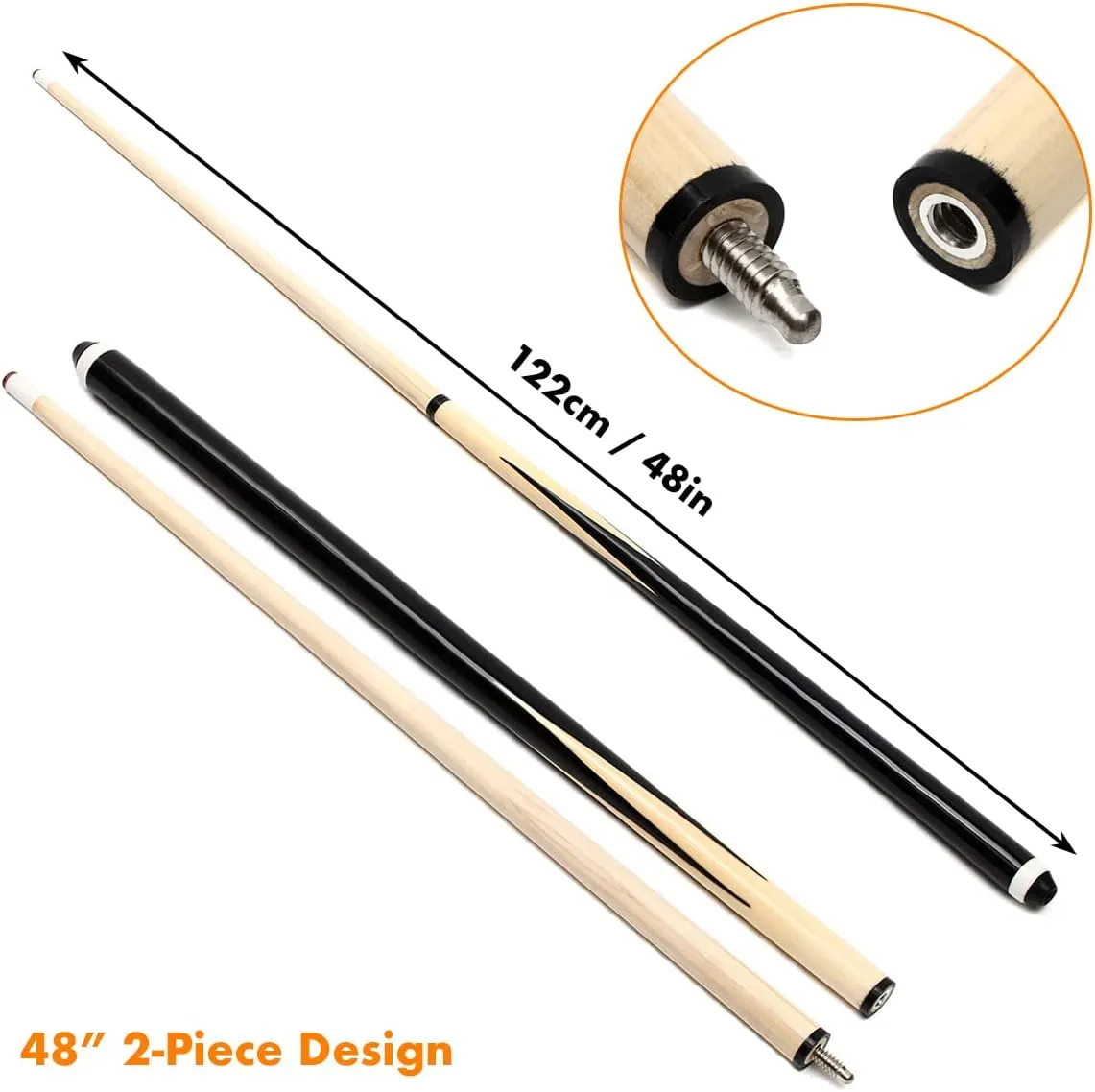 36 Inch/48 Inch/58 Inch Pool Cue Stick Billiard Cue Stick, Hardwood Pool Stick with Different Size/Quantity for Kids Youth Adults, House Bar Pool Sticks for Pool Table