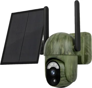 4G Camo Wireless Solar-Powered Trail Camera, Hd Full Color, Waterproof Security Camera with Real-Time Video, Built-in Lithium Battery, Ip66