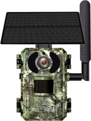 4G Solar-Powered Trail Camera, 1080P Hd Wildlife Cam with Night Vision, Motion Detection, and Live Streaming, Rugged Outdoor Hunting Camera