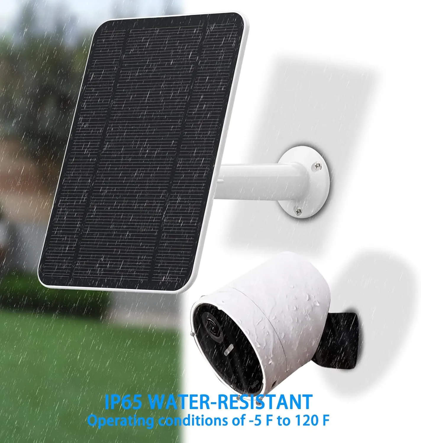 4W Solar Panel Compatible with SimpliSafe Outdoor Camera, Includes Secure Wall Mount, IP65 Weatherproof,13.1ft Power Cable (1)