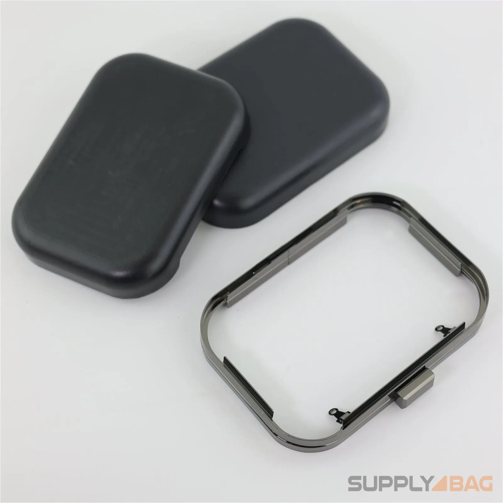 6 x 4.5 inch - Gunmetal Clamshell Clutch Frame with Covers