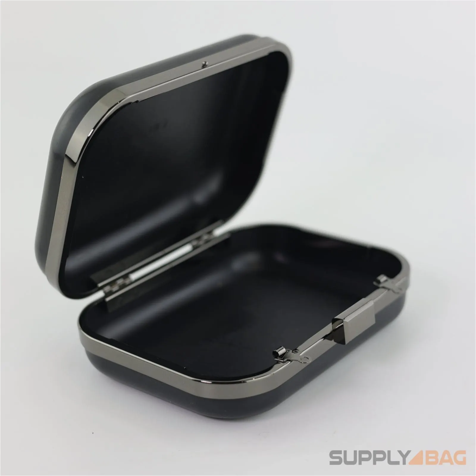 6 x 4.5 inch - Gunmetal Clamshell Clutch Frame with Covers