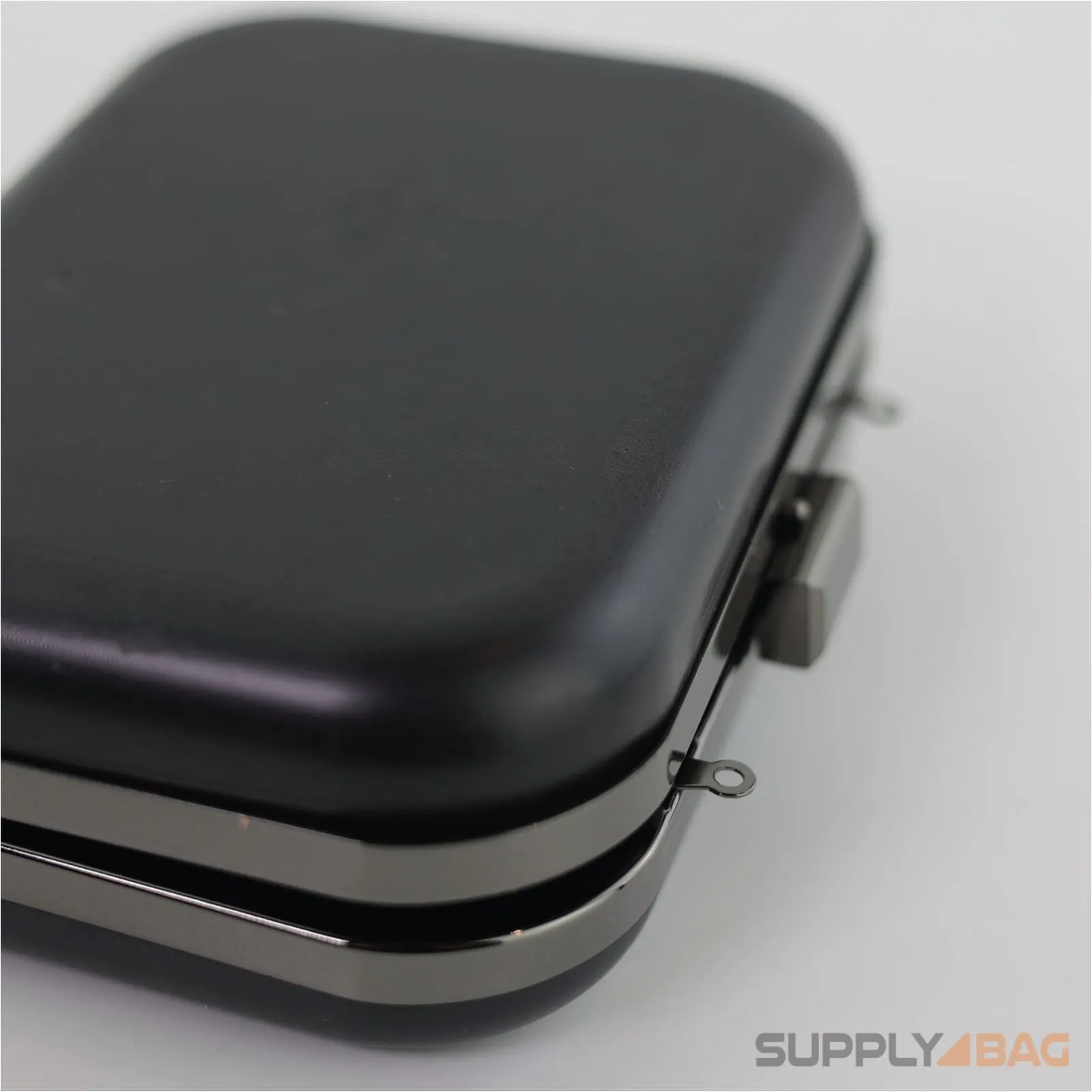 6 x 4.5 inch - Gunmetal Clamshell Clutch Frame with Covers