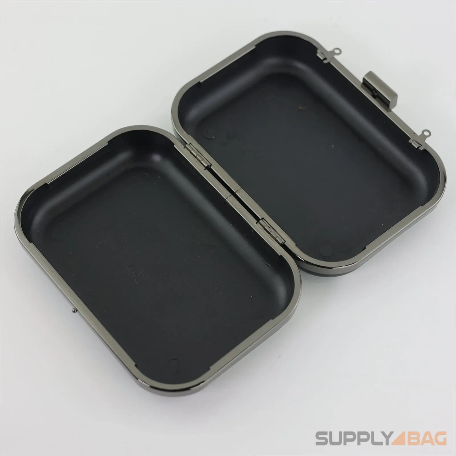 6 x 4.5 inch - Gunmetal Clamshell Clutch Frame with Covers