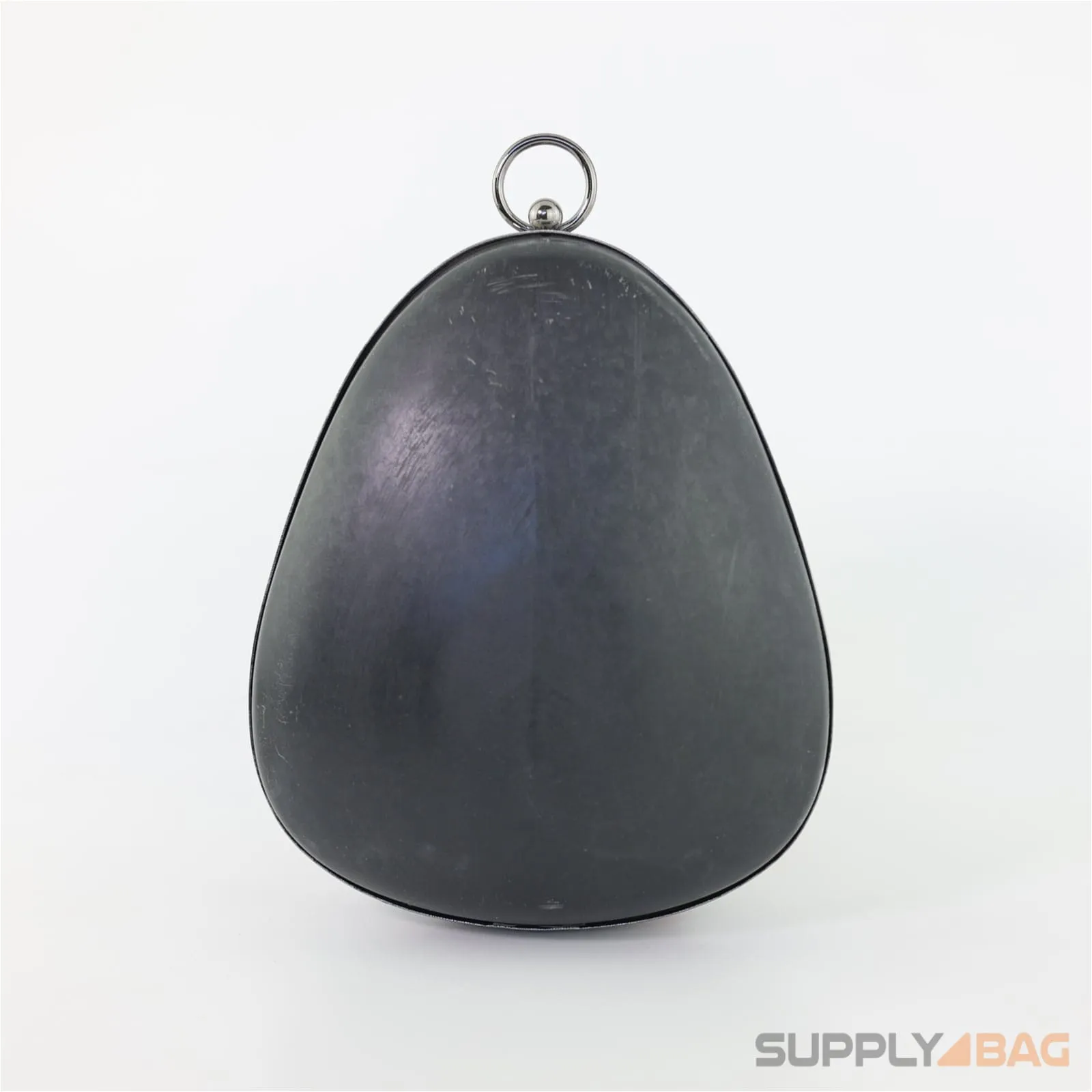 6 x 7 inch - Pear Shaped Gunmetal Clamshell Clutch Frame with Covers