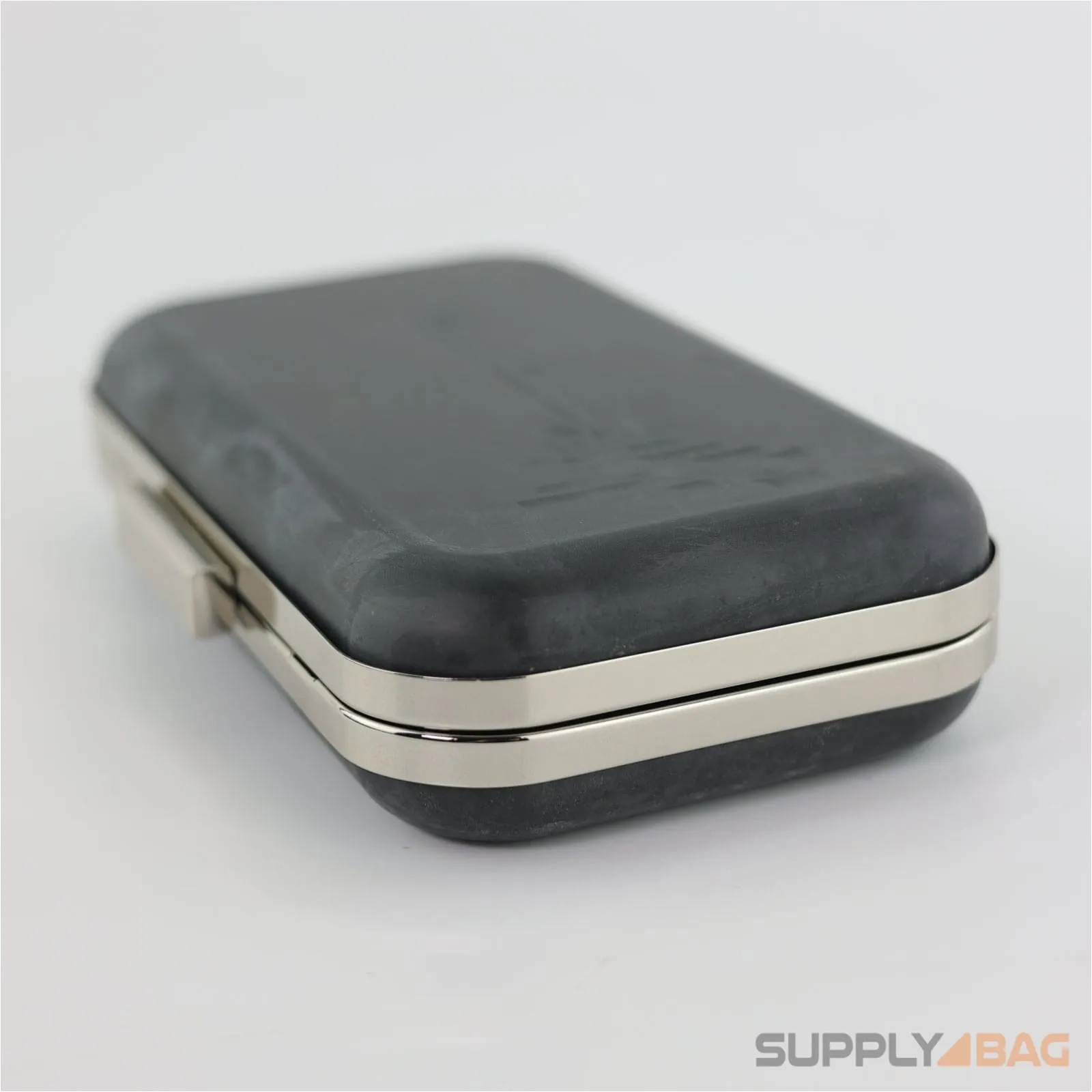 7 3/4 x 4 1/2 inch - Silver Clamshell Clutch Frame with Covers