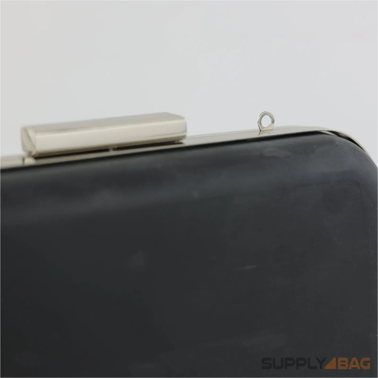 7 3/4 x 4 1/2 inch - Silver Clamshell Clutch Frame with Covers