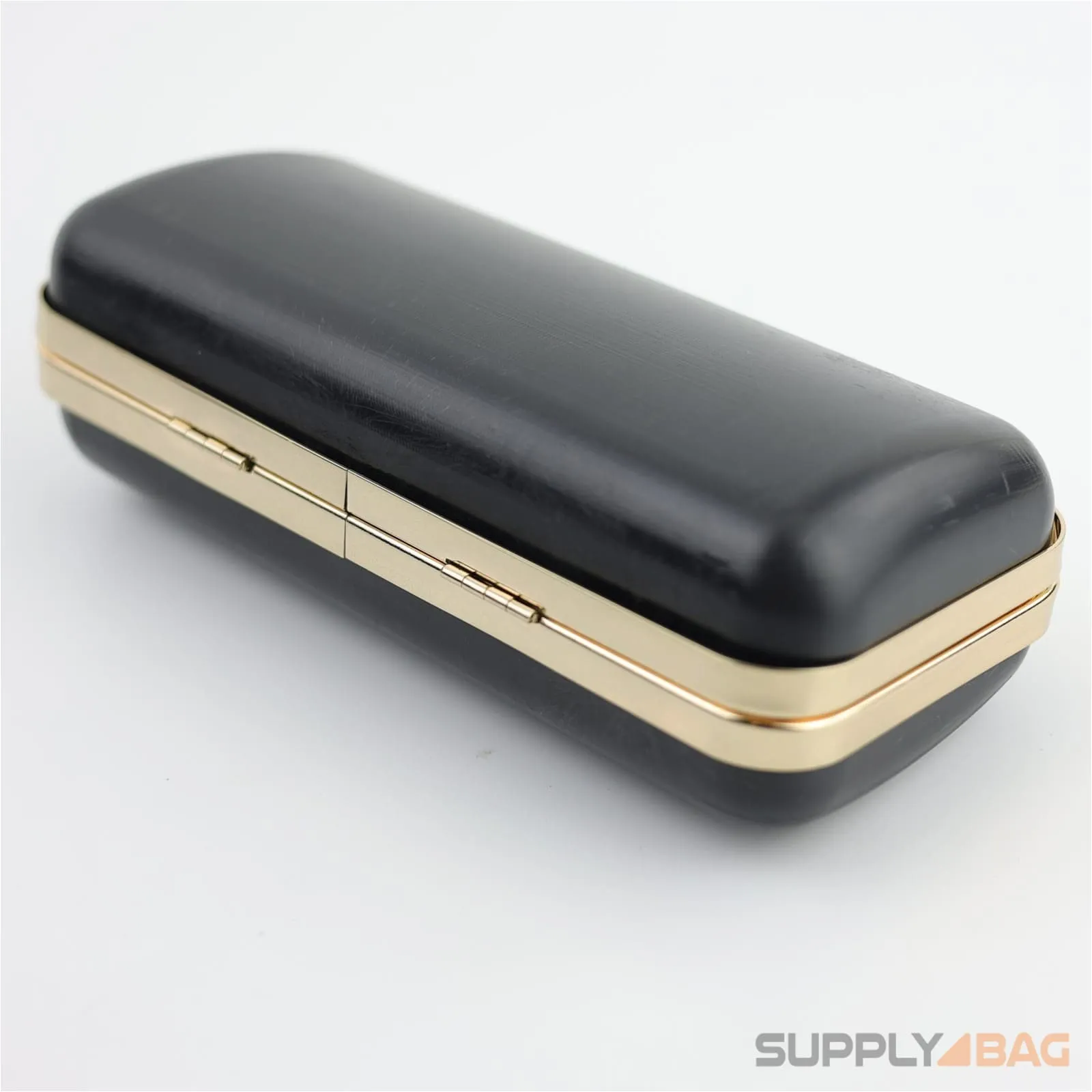 7 x 3 inch - Gold Clamshell Clutch Frame with Covers