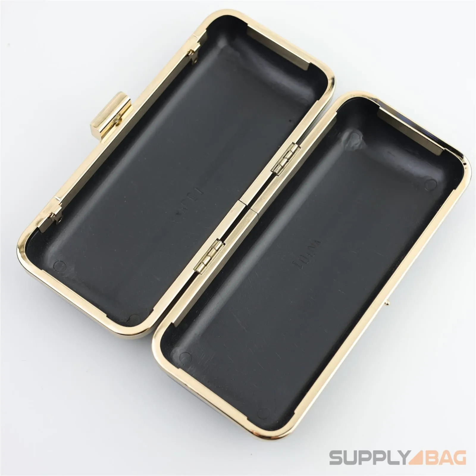 7 x 3 inch - Gold Clamshell Clutch Frame with Covers
