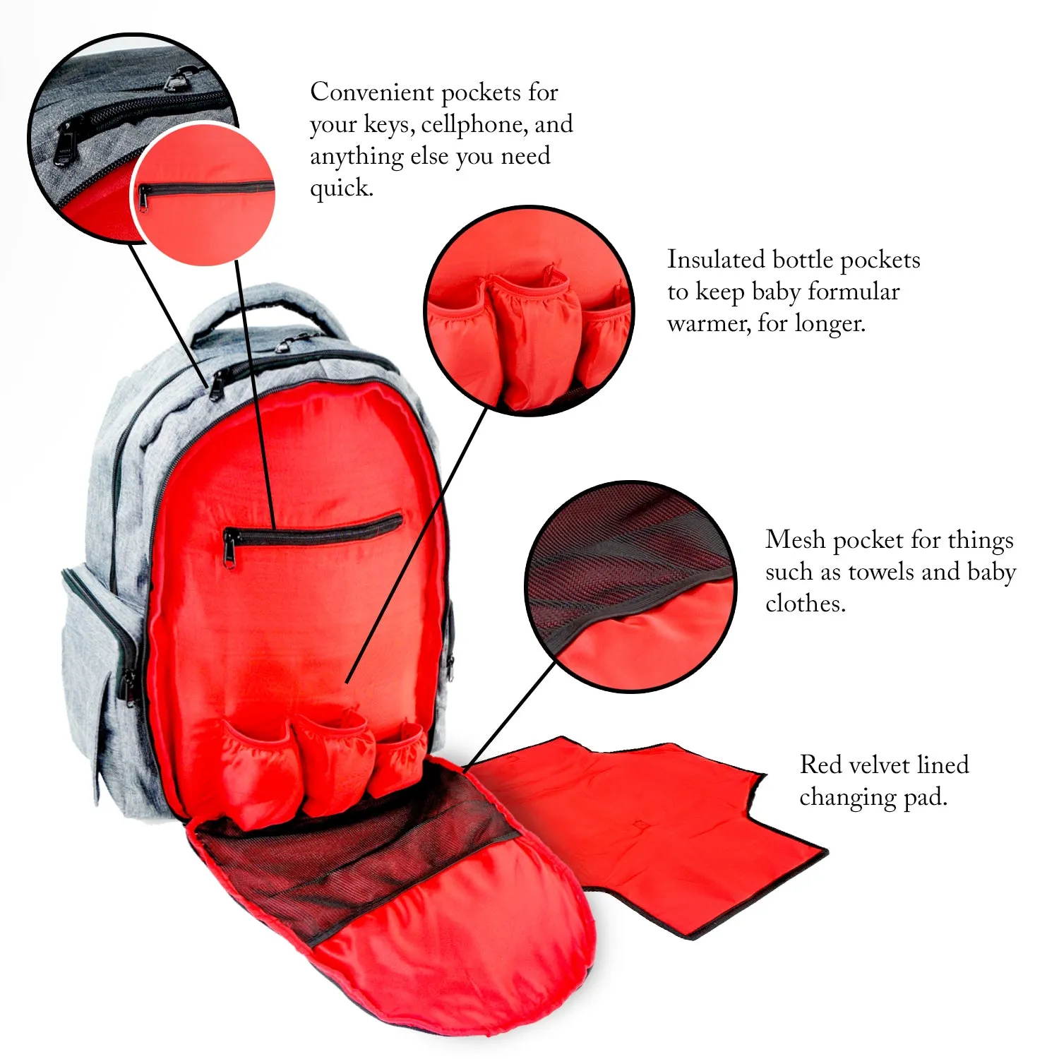 8 PACKS | $31.24 PER PACK ||    Wholesale Case Lot: 8 pcs Diaper Tote Baby Nappy Messenger Bag Travel Purse For Mom & Dad w/Stroller Straps & Changing Pad