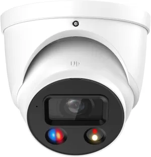 8MP 4K PoE TiOC Turret Camera IPC-HDW3849H-AS-PV, Smart Dual Light Active Deterrence Network Security Camera for Dahua N83BU82, Active Alarm and Analytic, 2.8 mm Fixed Lens, White