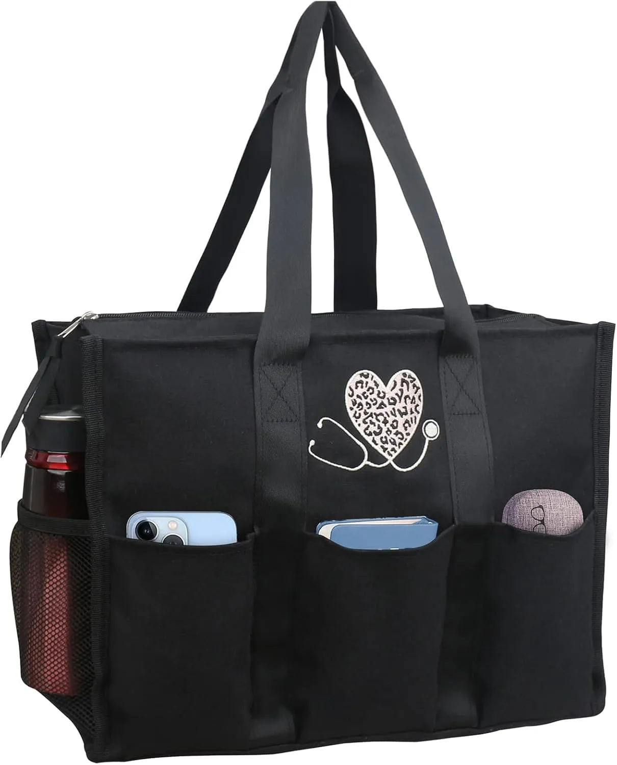 ABAMERICA Nurse Bags for Work: Multiple Pockets, Waterproof, Organizing Zip Top Clinical Bag for Nursing Students