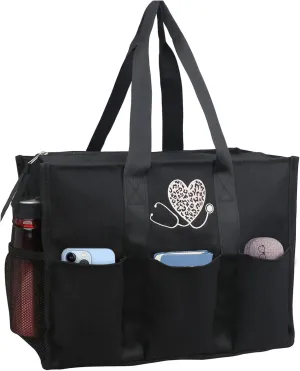 ABAMERICA Nurse Bags for Work: Multiple Pockets, Waterproof, Organizing Zip Top Clinical Bag for Nursing Students