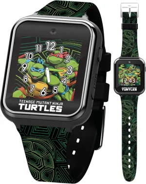 Accutime Teenage Mutant Ninja Turtles Kids Smart Watch with Selfie Camera, Video Recorder, Games, Stopwatch, Alarm, Calculator, and Calorie Counter – Fits Wrists 5.5" to 8"