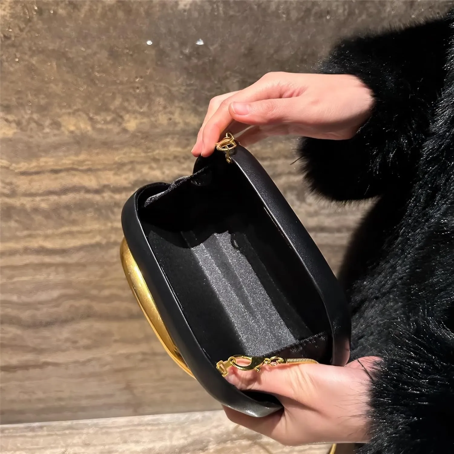 Acrylic Clutch Purses with Metal Handle Women's Evening Bag for Weddings & Parties, Skin-Touch Coating Handbag