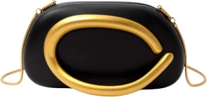 Acrylic Clutch Purses with Metal Handle Women's Evening Bag for Weddings & Parties, Skin-Touch Coating Handbag