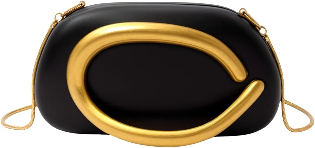 Acrylic Clutch Purses with Metal Handle Women's Evening Bag for Weddings & Parties, Skin-Touch Coating Handbag