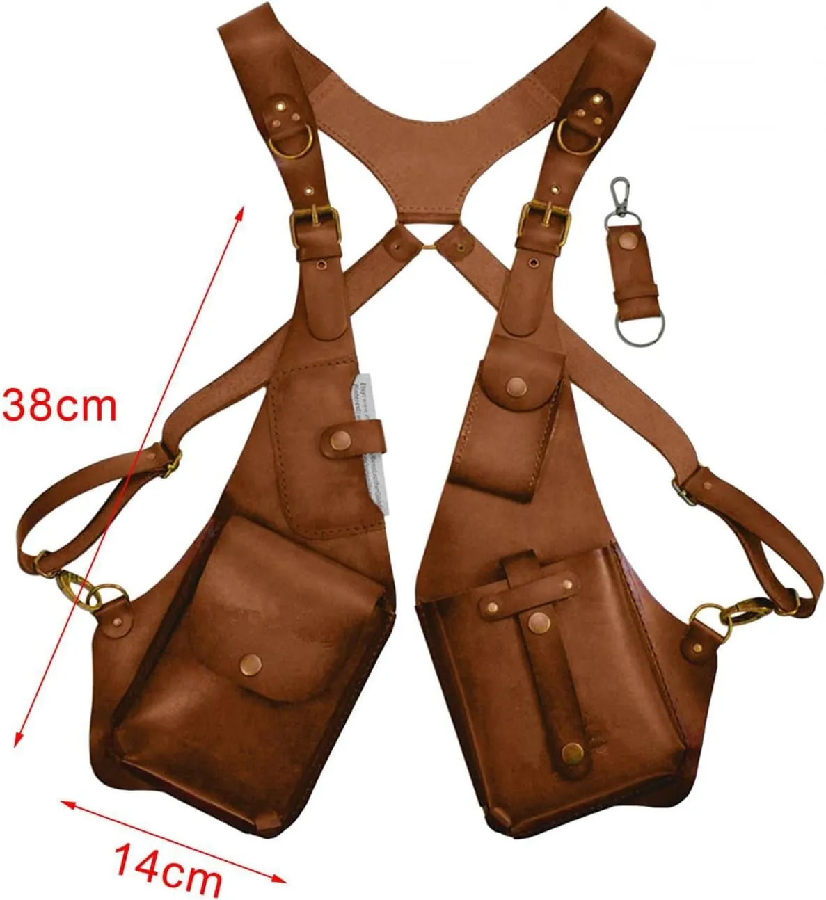 Adjustable PU Leather Shoulder Holster Bag, Men Anti-Theft Underarm Strap Wallet Pocket, Phone Shoulder Holster Bag