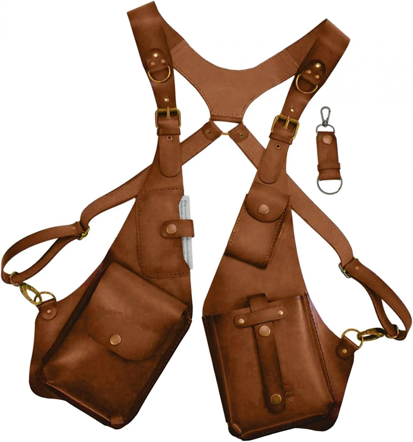 Adjustable PU Leather Shoulder Holster Bag, Men Anti-Theft Underarm Strap Wallet Pocket, Phone Shoulder Holster Bag
