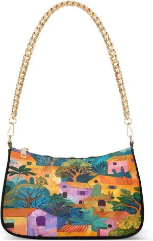 ALAZA Colorful Village House Women's Handbags Tote Crossbody Bag Purse Ladies Shoulder Bag Hobo Handbag