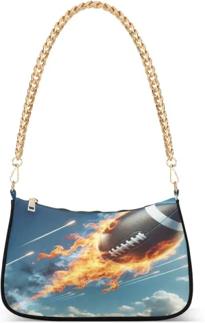 ALAZA Football Firing Shoulder Bag Purse for Women Tote Handbag with Zipper Closure