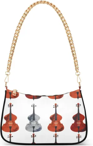 ALAZA Funny Violin White Women's Handbags Tote Crossbody Bag Purse Ladies Shoulder Bag Hobo Handbag
