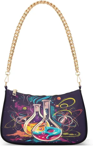 ALAZA Science Instrument Watercolor Shoulder Bag Purse for Women Tote Handbag with Zipper Closure