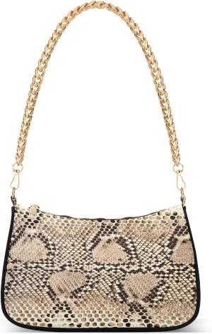 ALAZA Snake Skin Python Shoulder Bag Purse for Women Tote Handbag with Zipper Closure