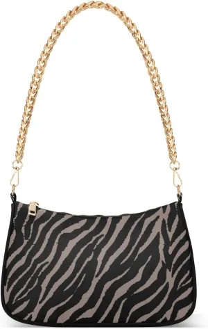 ALAZA Zebra Skin Print Animal Shoulder Bag Purse for Women Tote Handbag with Zipper Closure