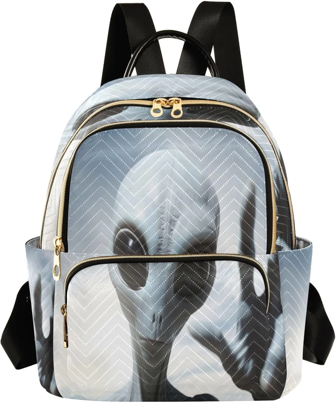 Alien Backpack Purse for Women Fashion Small Mini Daypack Purse for Lady Anti-theft Shoulder Bag with Strap Handbag Lady Purse, Medium