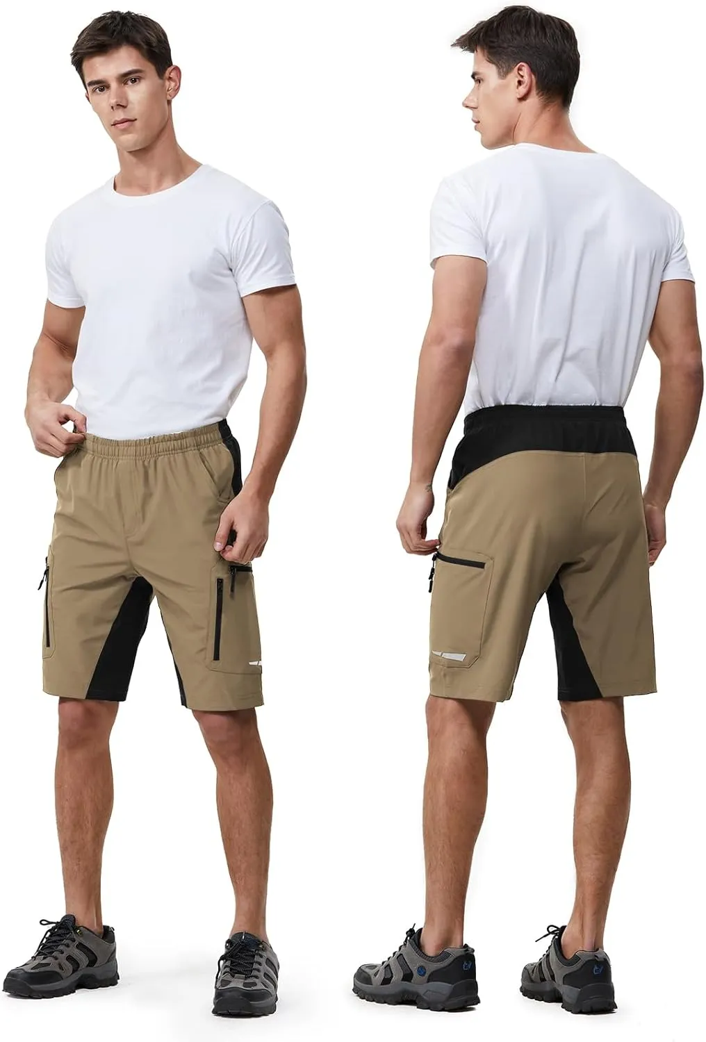 Ally Men's Mountain Bike Shorts 4D Padded Lightweight Loose-fit with Zipper Pockets for Biking Cycling Bicycle Riding Biker