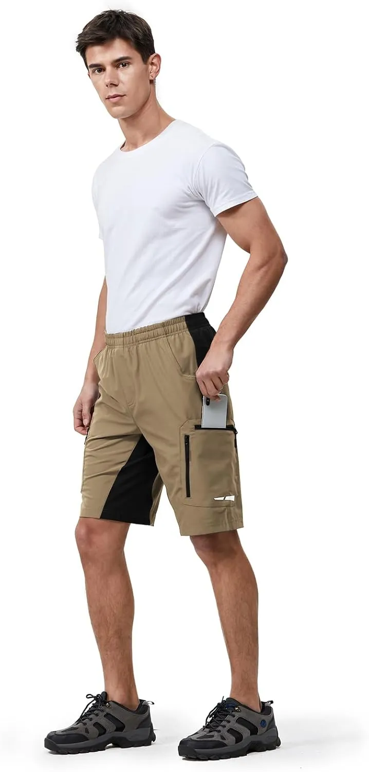Ally Men's Mountain Bike Shorts 4D Padded Lightweight Loose-fit with Zipper Pockets for Biking Cycling Bicycle Riding Biker